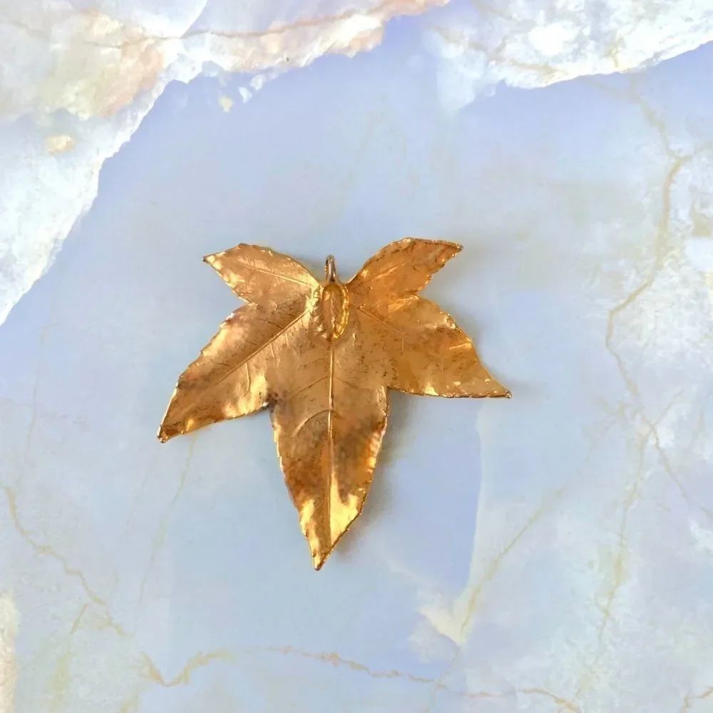 Gold Dipped Maple Leaf Pendant